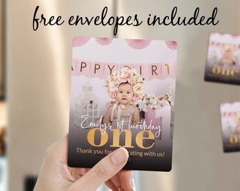 Custom Birthday Invitation Magnet/Birthday Photo Magnets/1st Birthday Magnet/Personalized Magnet for Party Favor/1st Birthday Favors