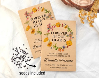 Memorial Seed Packets/Celebration of Life Favors/Butterfly Seed Packets/Personalized Funeral Favor for Guests/Loved Ones Remembrance Gifts