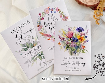 Custom Wildflower Seed Packets Favors for Wedding/Let Love Grow Favors/ Bridal Shower Favors/Wedding Shower Favors/Love in Bloom Favors