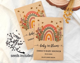 Baby Shower Seed Packets/Baby Shower Favors/Baby in Bloom Favors/Personalized Baby Shower Favors for Guests in Bulk/Custom Seed Packet Favor