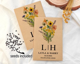 Seed Packet Favors/Wildflower Wedding Favor/Let Love Grow/Wedding Seed Packets/Personalized Seed Packets/Seeds included/Custom Wedding Favor