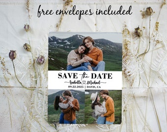 Save the Date Magnet Photo Modern Wedding Magnets Personalized Save the Dates Custom Wedding Save the Date Photo Invitations with Envelopes