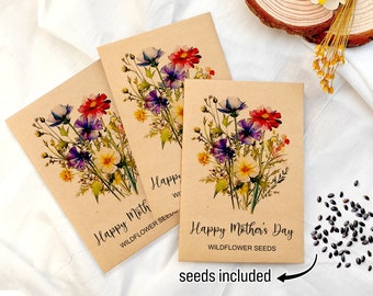 Mother's Day Brunch Favors Bouquet Wildflower Seed Packets Personalized Seed Packet Favors for Mother's Day Church Gift Celebrate Mom Gifts