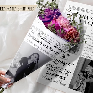 Printed Shipped  Graduation Nurse Newspaper/RN College Graduation Gift/Graduation Announcement/Senior Graduation Newspaper For Photography