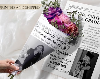 Printed Shipped  Graduation Nurse Newspaper/RN College Graduation Gift/Graduation Announcement/Senior Graduation Newspaper For Photography