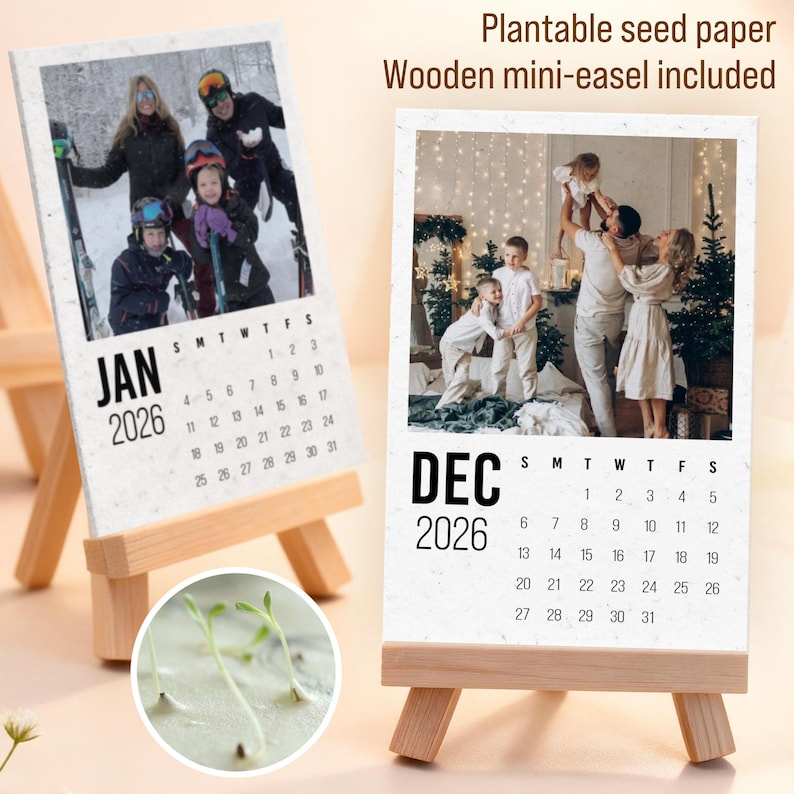Personalized Plantable Seed Paper Calendar Desk Calendar 2026 With ...