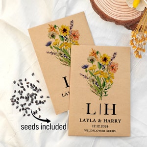 Wildflower Seed Packet Wedding Favors with Seed Included Personalized Seed Packets Favor for Bridal Shower Guest Wedding Seed Favors in Bulk image 6