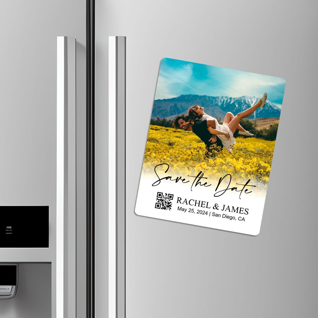Invit Fridge QR Code Save the Dates Magnetic Wedding Invitation Personalized Photo ...