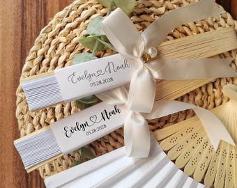 Custom Sandalwood Wedding Fans/Hand Fans for Guests/Special Event Bridal Shower Wedding Favors/Summer Fans/Party Favors