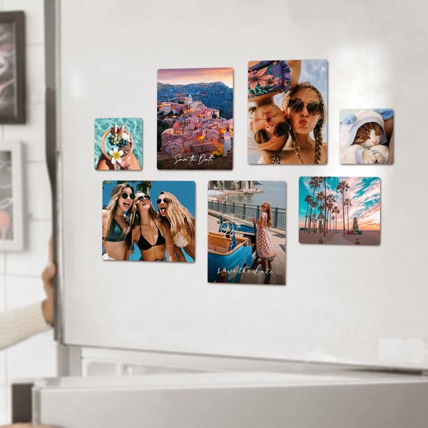 Custom Fridge Magnet with Photo Personalized Photo Magnet Family Vacation Print Custom Gift Holiday Refrigerator Magnet Gift for Mom/Dad