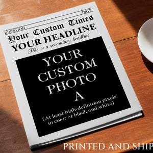 Custom Printed and Shipped Newspaper/Custom Newspaper for Wedding,Birthday,Baby Announcement,Anniversary,New Business,Retirement, Bridesmaid