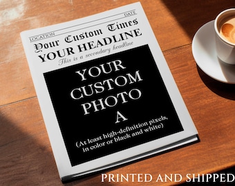 Custom Printed and Shipped Newspaper/Custom Newspaper for Wedding,Birthday,Baby Announcement,Anniversary,New Business,Retirement, Bridesmaid