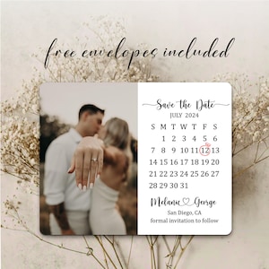Save the Date Calendar Magnet Photo Magnetized Save the Date Cards Personalized Photo Fridge Magnets Calendar Wedding Announcement Gifts image 4