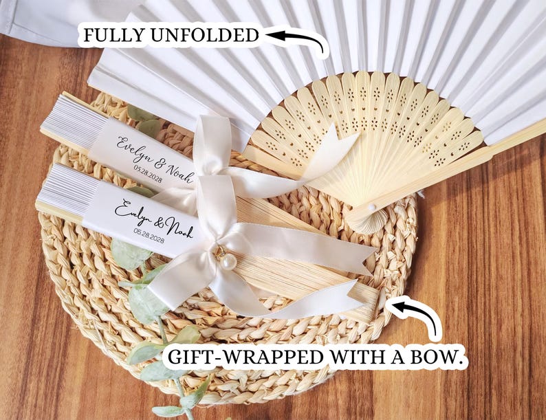 Sandalwood Fans for Guests/Wedding Favor Fans in Bulk/ Bridal Party Favors/Romantic Summer Wedding Special Event Fans/Hand Folding Fans image 3