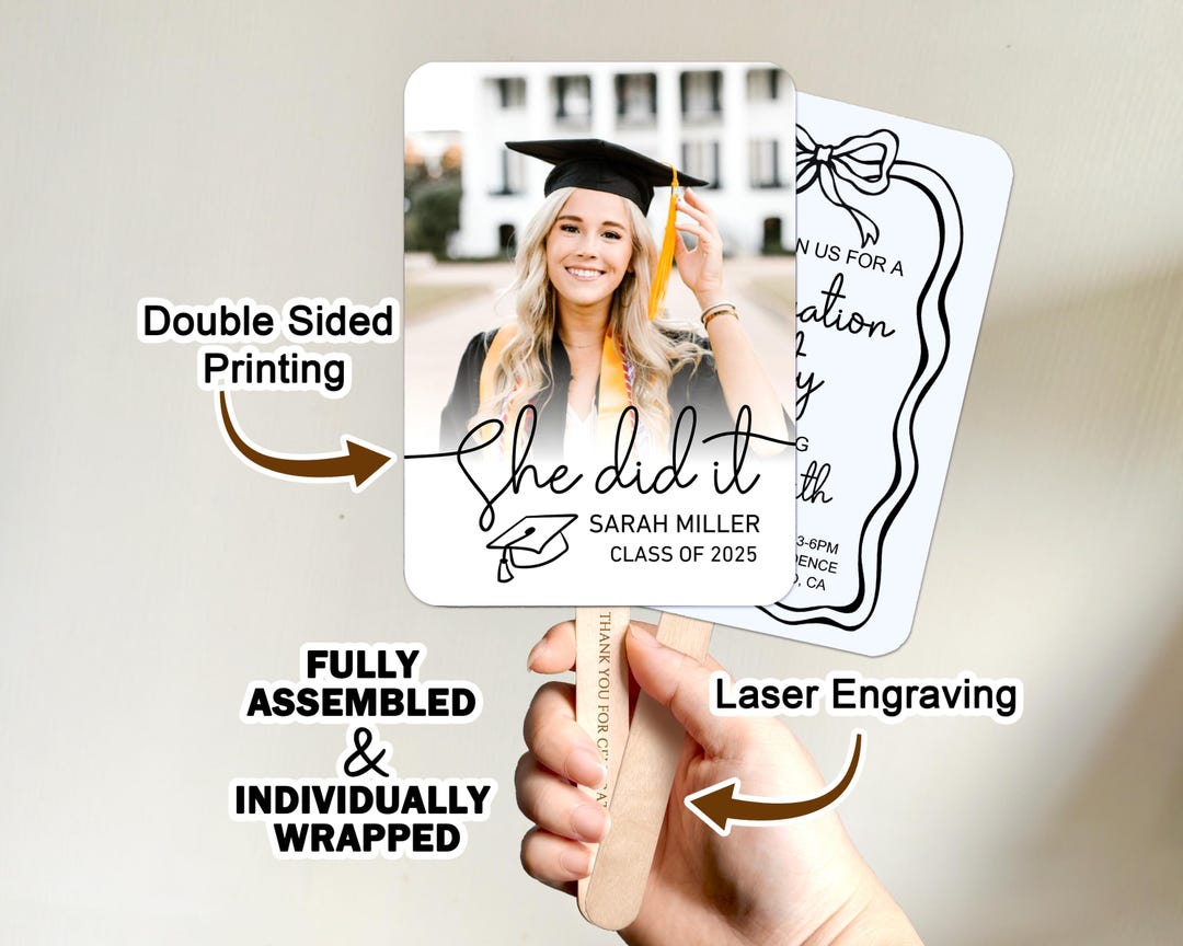 Graduation Clacking Fan Personalized Photo Graduation Celebration Fans/custom Handheld Fan/grad ...