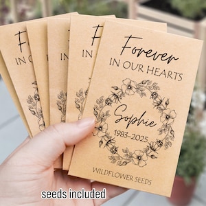 Memorial Wildflower Seed packets/Wildflower Funeral Favors for Guests/Celebration of Life Seed Packet Favors/On Loving Memory Favors in Bulk