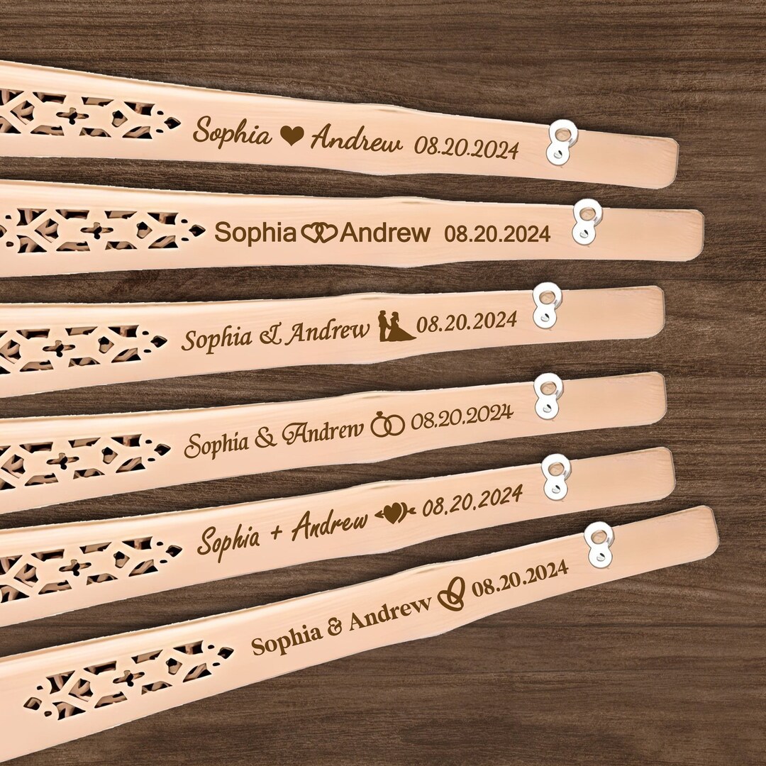 Personalized Engraved Hand Fans/custom Wooden Wedding Fans/laser Engraved Sandalwood Wedding