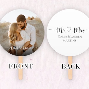 Wedding Photo Fans Personalized Wedding Program Fan with Photo Custom Paddle Fans for Guests Custom Ceremony Fans Printable Wedding Fans