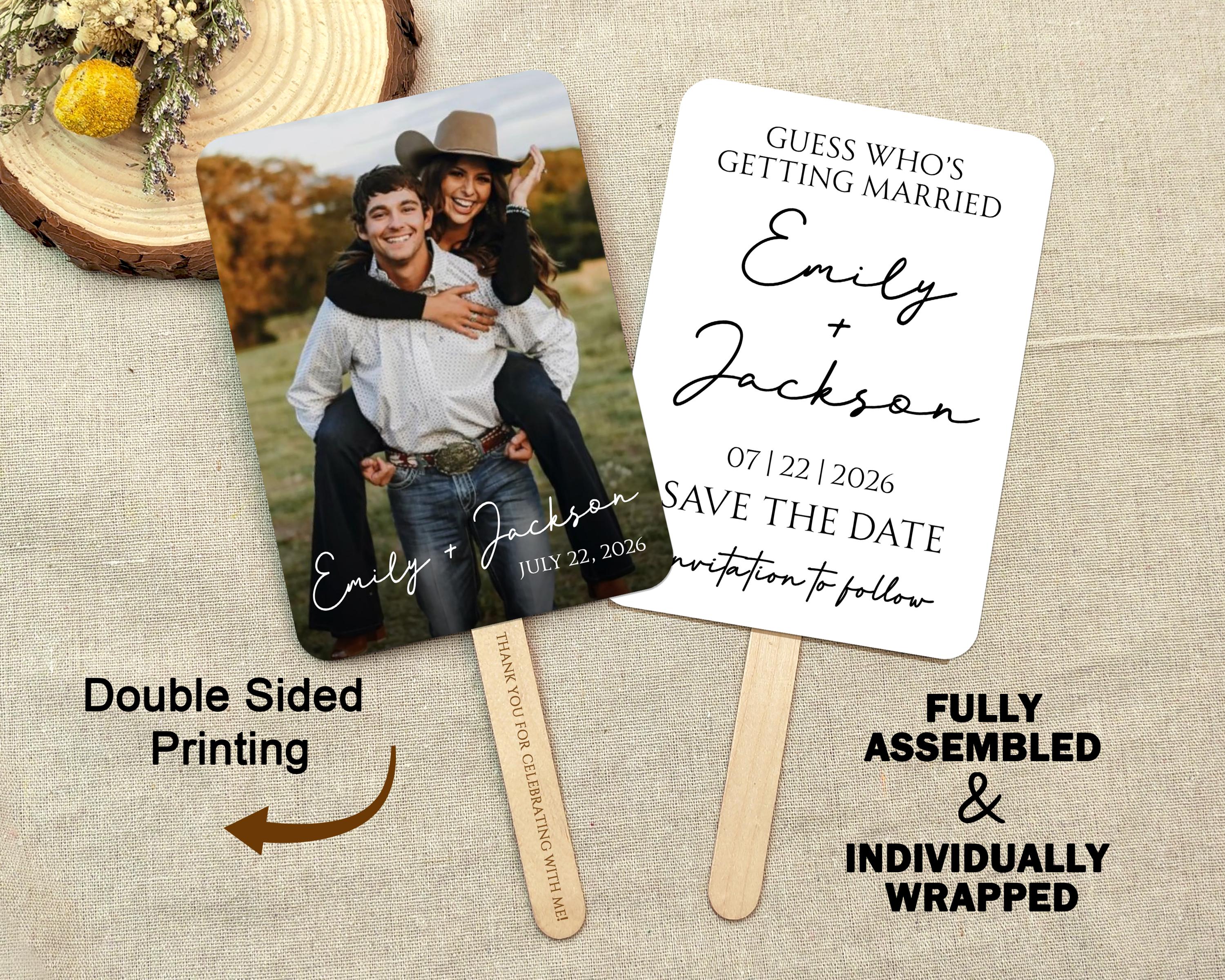 Photo Save the Date Handle Fans/custom Wedding Hand Fans/wedding