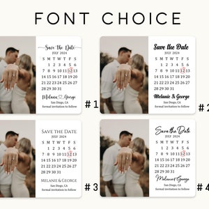 Save the Date Calendar Magnet Photo Magnetized Save the Date Cards Personalized Photo Fridge Magnets Calendar Wedding Announcement Gifts image 2