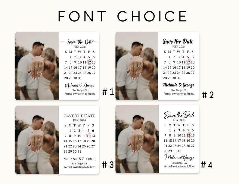 Save the Date Calendar Magnet Photo Magnetized Save the Date Cards Personalized Photo Fridge Magnets Calendar Wedding Announcement Gifts image 2