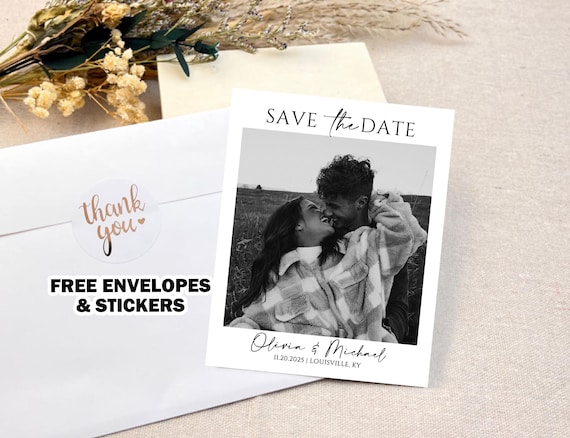 Polaroid Save the Date Photo Magnets Wedding Save The Date Cards With Frees Envelopes & Seal Stickers for Wedding Invitation Photo Magnets