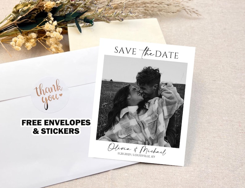 Polaroid Save the Date Photo Magnets Wedding Save The Date Cards With Frees Envelopes & Seal Stickers for Wedding Invitation Photo Magnets image 1