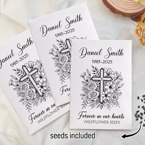 In Loving Memory Wildflower Seed Packets/Funeral Flower Favors/Personalized Seed Packets for Funeral Service/Celebration of Life Seed Favors