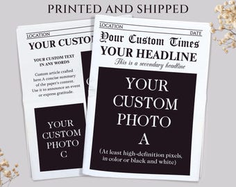 CUSTOM Printed Shipped Newspaper/Editable Large Newspaper/Personalized Newspaper For Special Event/Anniversary Newspaper/ Birthday Newspaper