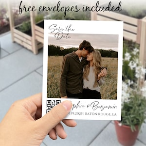 May include: Save the Date card featuring a photograph of a couple in a field. The card includes the couple's names, "Sophia & Benjamin", the date "5.19.2025", and the location "BATON ROUGE, LA".