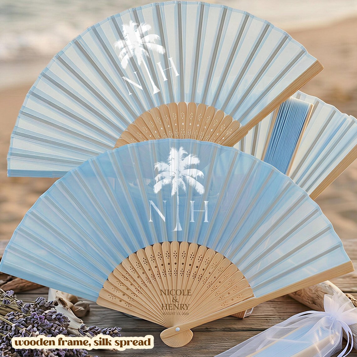 Personalized Wedding Silk Hand Fans/last Toast on the Coast ...