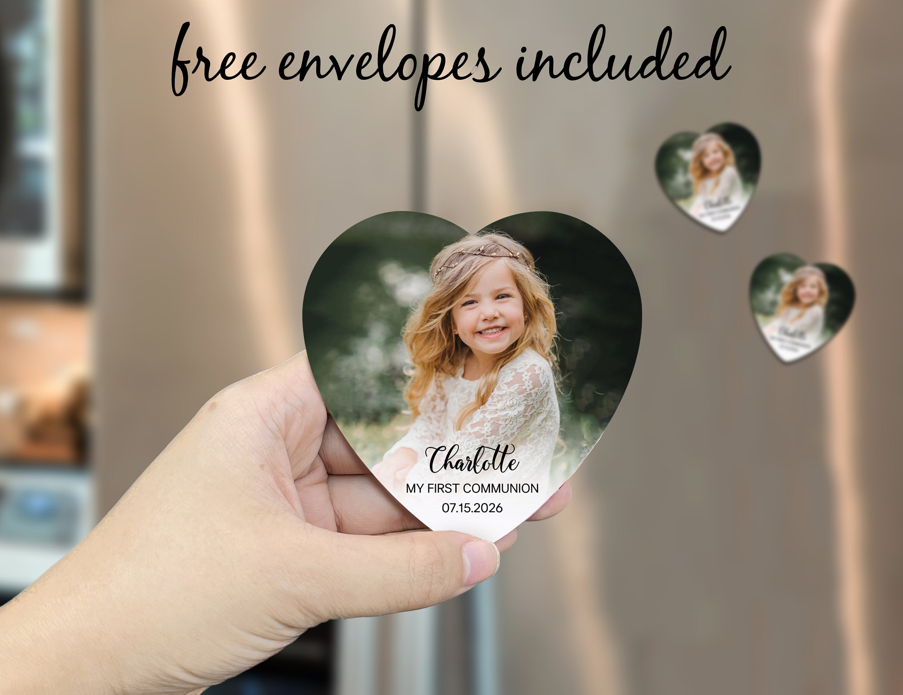Baptism Magnet Favors for Guest/First Communion Gifts/Baptism Photo Magnets/Customizable Christening Favors/Baptism Favors/Favor De Bautizo