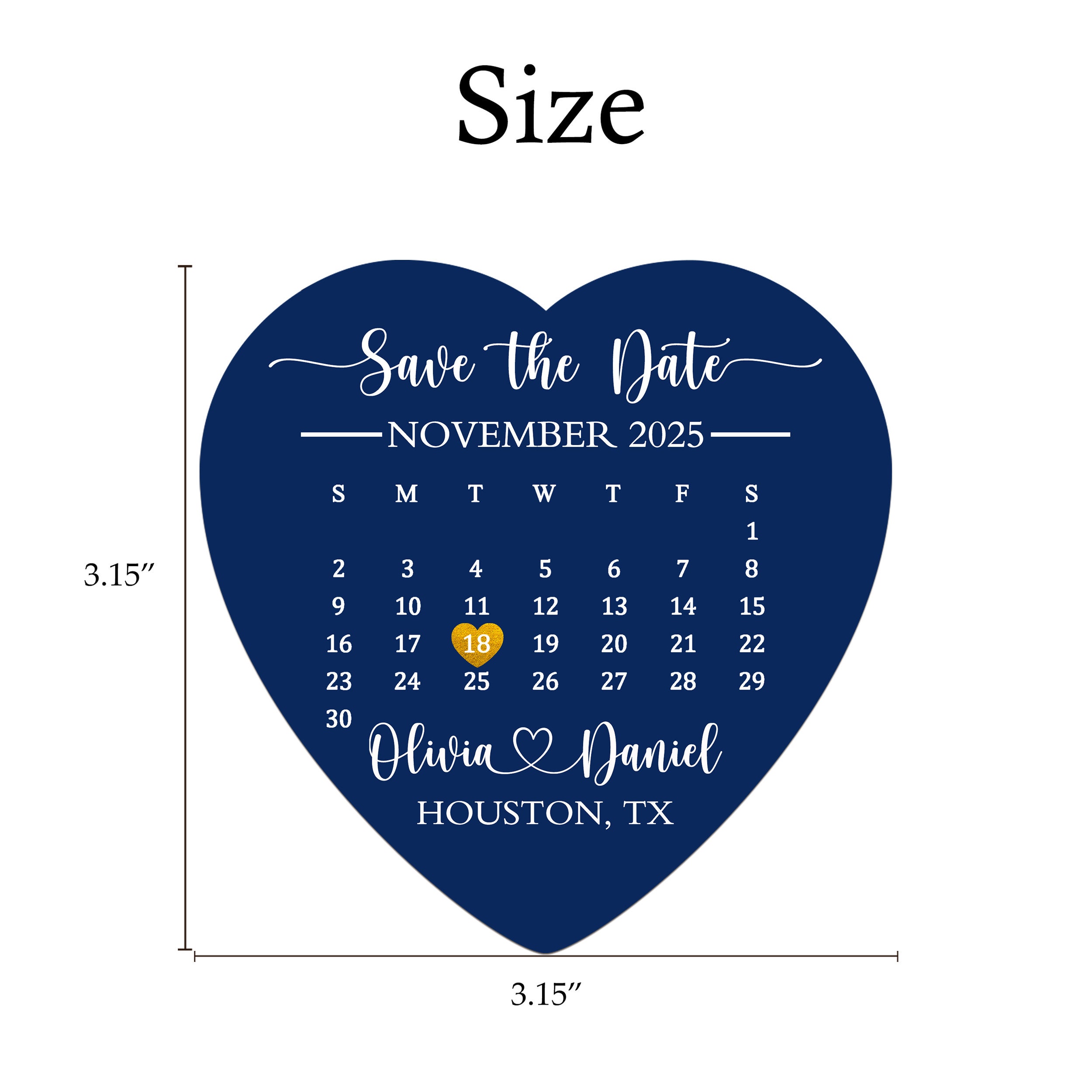 Heart Save the Date Calendar Magnet/calendar Invitation Magnets/wedding ...