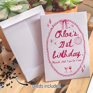 Custom Birthday Seed Packet/Party Bag Birthday Seed Packets/21st Birthday Party Bulk Favors for Guests/Adult Birthday Party Favor Ideas
