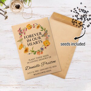 Memorial Seed Packets/celebration of Life Favors/butterfly Seed Packets/personalized Funeral ...