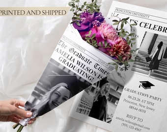 Printed Shipped Graduation Newspaper/Newspaper Graduation Announcement/Editable Newspaper/Senior Graduation Newspaper For Photography