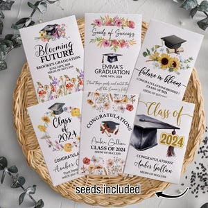 Graduation Seed Packets/Graduation Party Favors for Guests/Blooming Future/Class of 2024/Senior 2024 Grad Party Seed Packet Favors with Seed