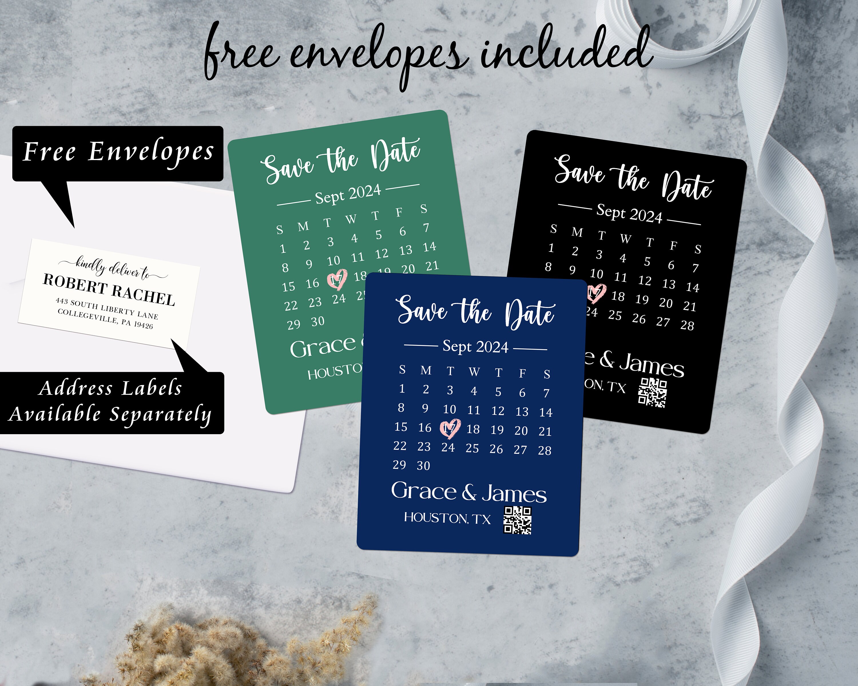 QR Code Save the Date Magnets Calendar/custom Wedding Magnets Save the ...