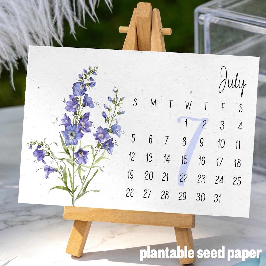 Plantable 2026 Floral Watercolor Desk Calendar Cards 6x4 – Monthly ...