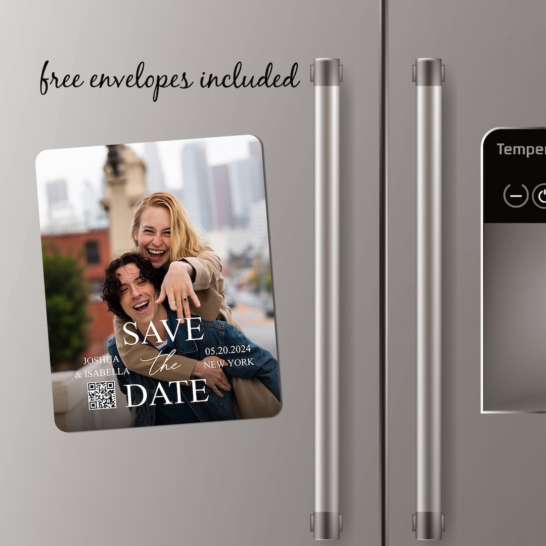 Save the Date With QR Code Personalized Wedding Invitation Card QR Code RSVP