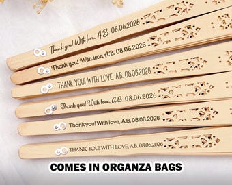 Summer Wedding Favor Fans Favors for Guests in Bulk Outdoor Wedding Folding Fans Personalized Hand Fans for Beach Wedding, Bridal Shower