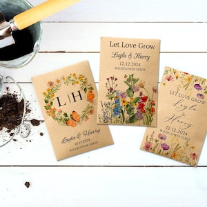 Wildflower Seed Packet Wedding Favors with Seed Included Personalized Seed Packets Favor for Bridal Shower Guest Wedding Seed Favors in Bulk image 7