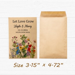 Wildflower Seed Packet Wedding Favors with Seed Included Personalized Seed Packets Favor for Bridal Shower Guest Wedding Seed Favors in Bulk image 10