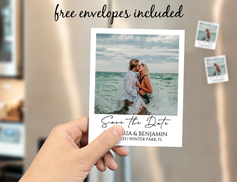 Polaroid Save the Date Photo Magnets Wedding Save The Date Cards With Frees Envelopes & Seal Stickers for Wedding Invitation Photo Magnets image 7