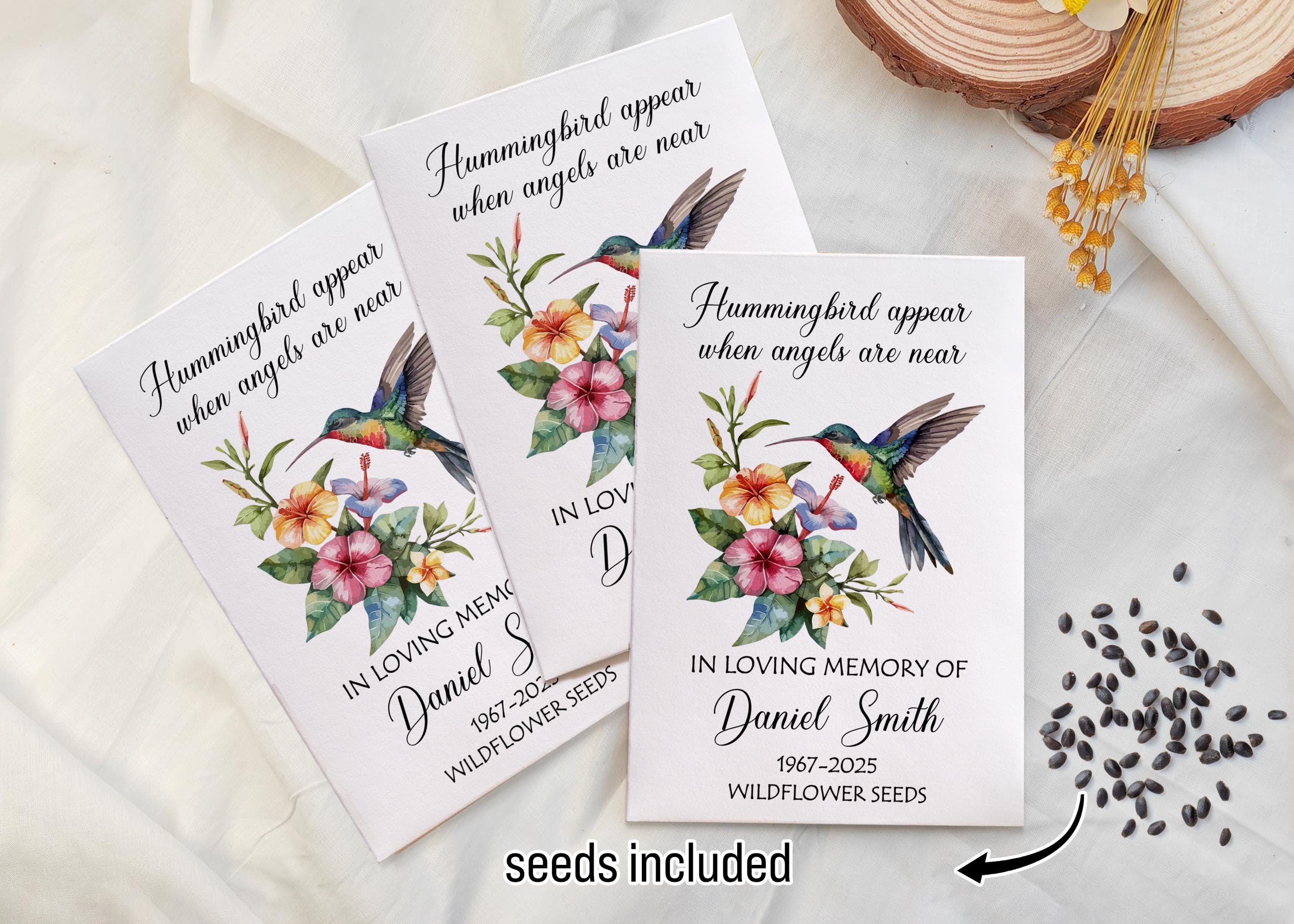 Hummingbird Funeral Seed Packet Favor/personalized Sympathy Gifts