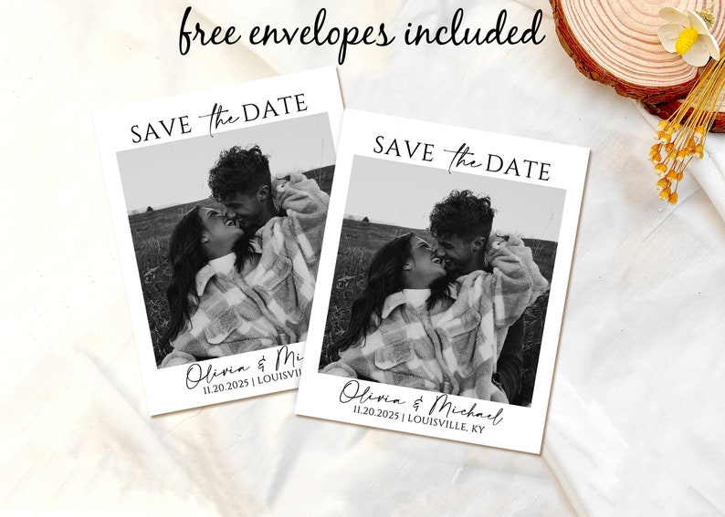 Polaroid Save the Date Photo Magnets Wedding Save The Date Cards With Frees Envelopes & Seal Stickers for Wedding Invitation Photo Magnets image 5