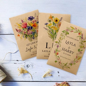 Wildflower Seed Packet Wedding Favors with Seed Included Personalized Seed Packets Favor for Bridal Shower Guest Wedding Seed Favors in Bulk image 5