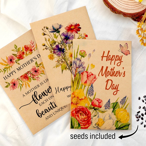 Happy Mother's Day Seeds Favor/Mothers Day Gifts Bulk Seed Packets/Mothers Day Gift for Church/Celebrate Mom Gifts/Mothers Day Party Favors