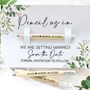Pencil Us In Save The Date Cards/Personalised Wedding Invitations/Minimalist Save The Date/Thank You Gifts/Wedding Favors For Guests in Bulk