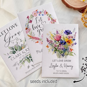 Wildflower Seed Packet Wedding Favors with Seed Included Personalized Seed Packets Favor for Bridal Shower Guest Wedding Seed Favors in Bulk image 4